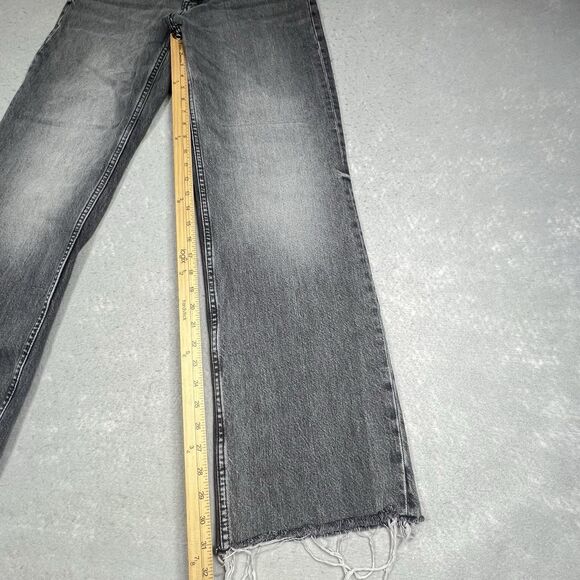 Zara Denim Jeans Womens 6 Gray High Rise Full Length Wide Leg 100% Cotton Blend - Picture 7 of 11